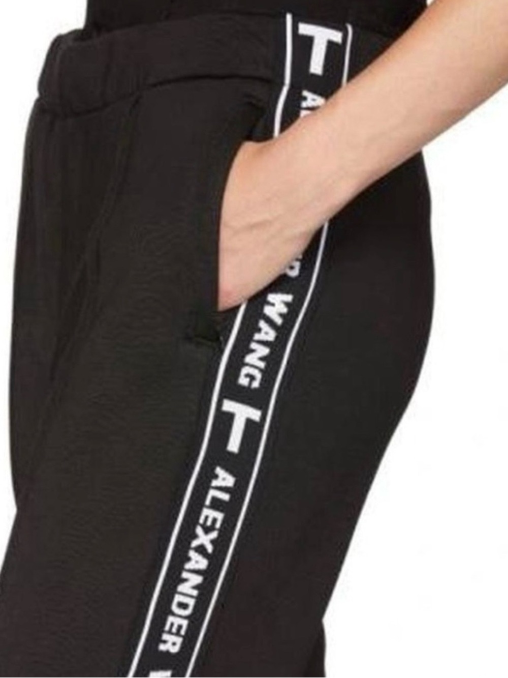 Alexander Wang Black Logo-Striped Trousers - Picture 2 of 5